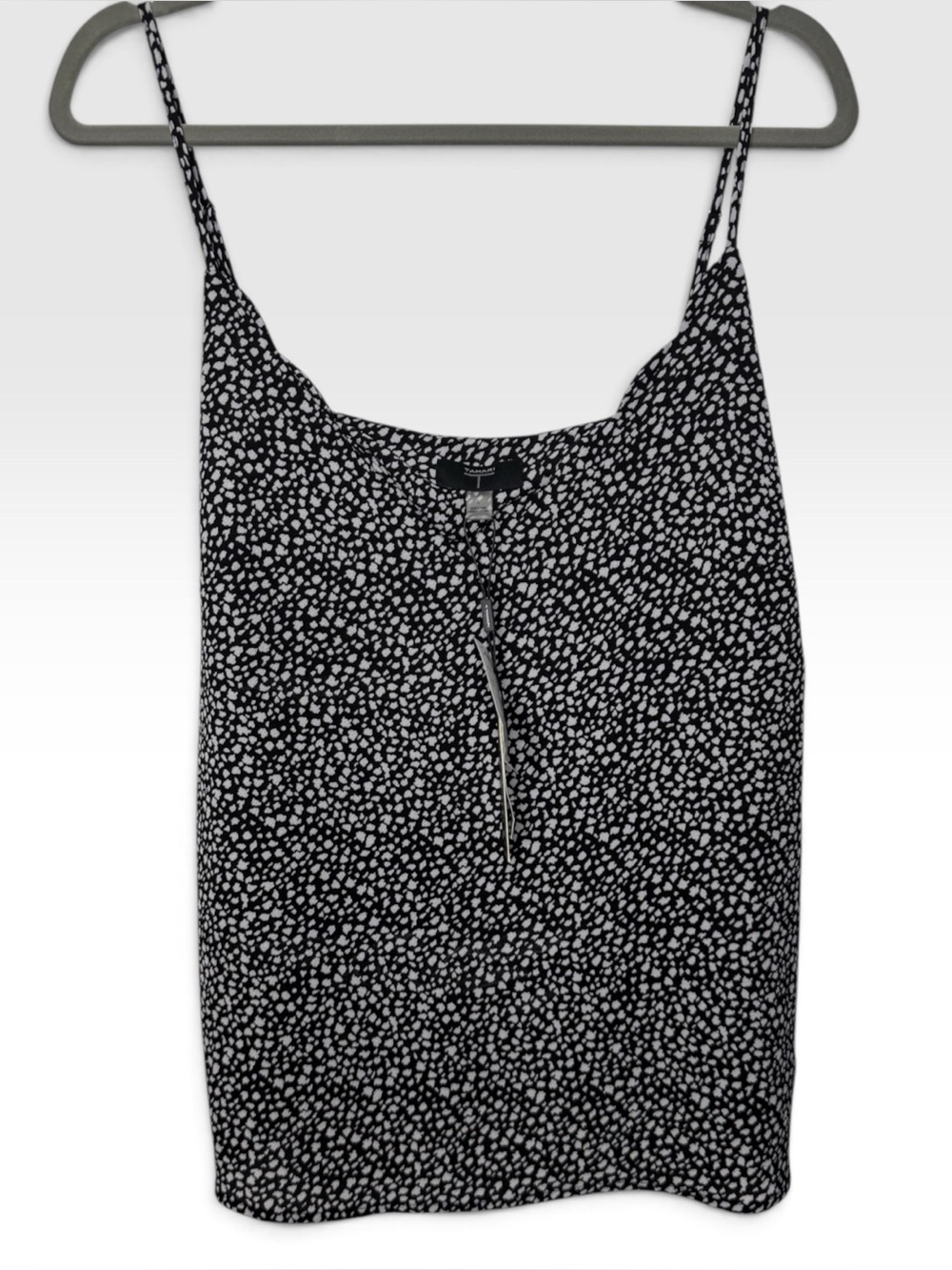 Tahari Black and White Print Camisole Adjustable Straps New Sz L | NWT